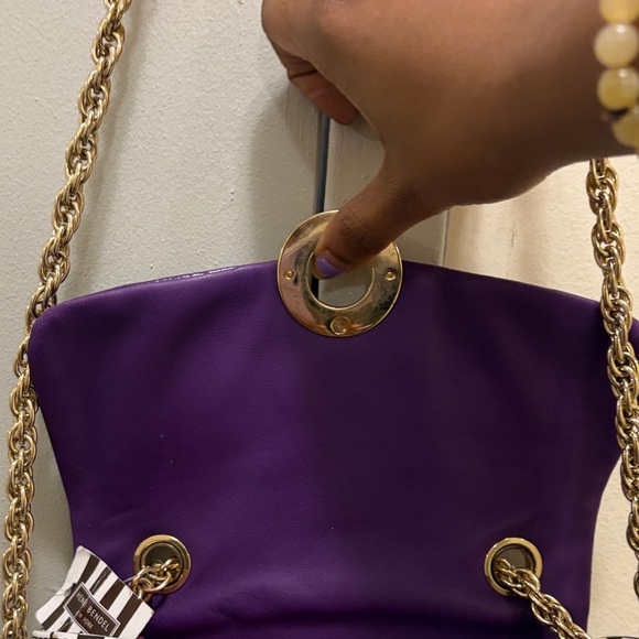 Henri Bendel Purple and Black Striped Women's Bag - Picture 4 of 15